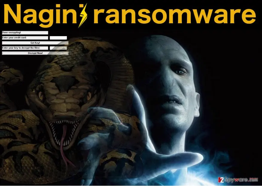 Nagini ransomware virus: screenshot