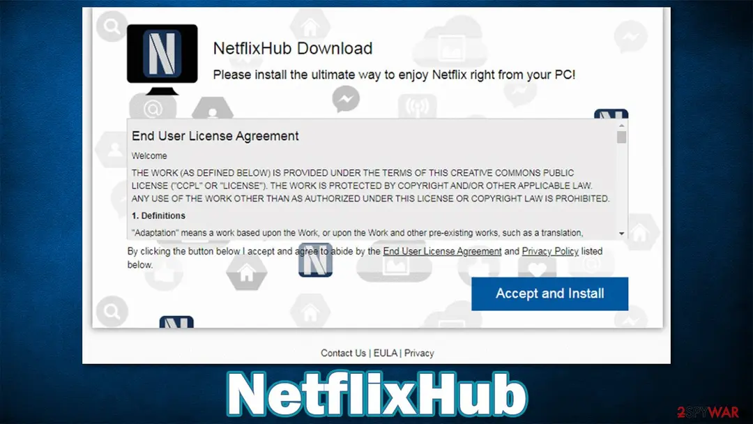 Screenshot of NetflixHub: adware