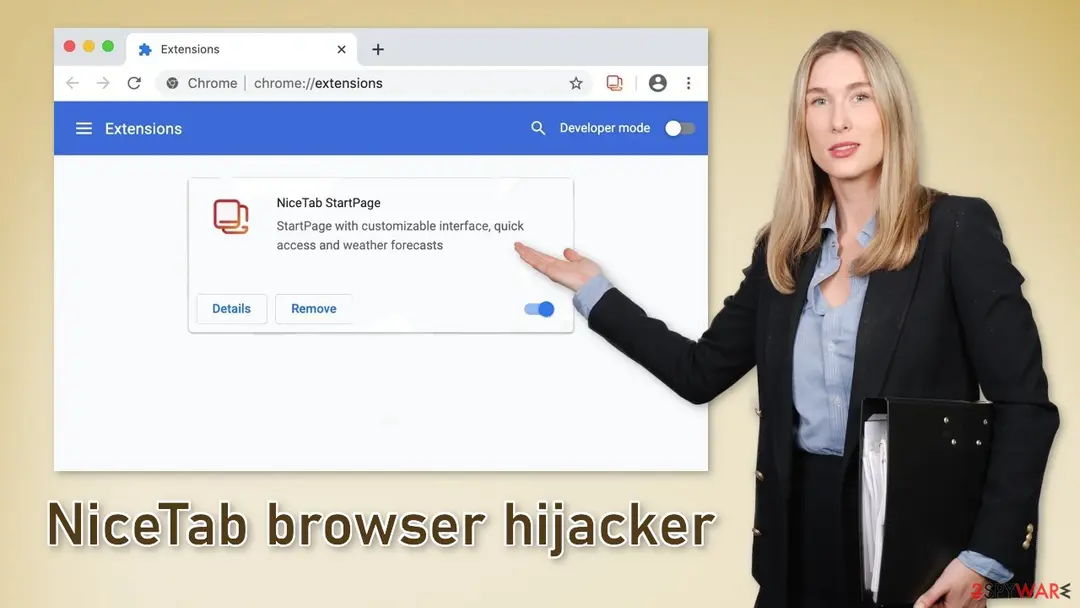 Screenshot of NiceTab: browser hijacker