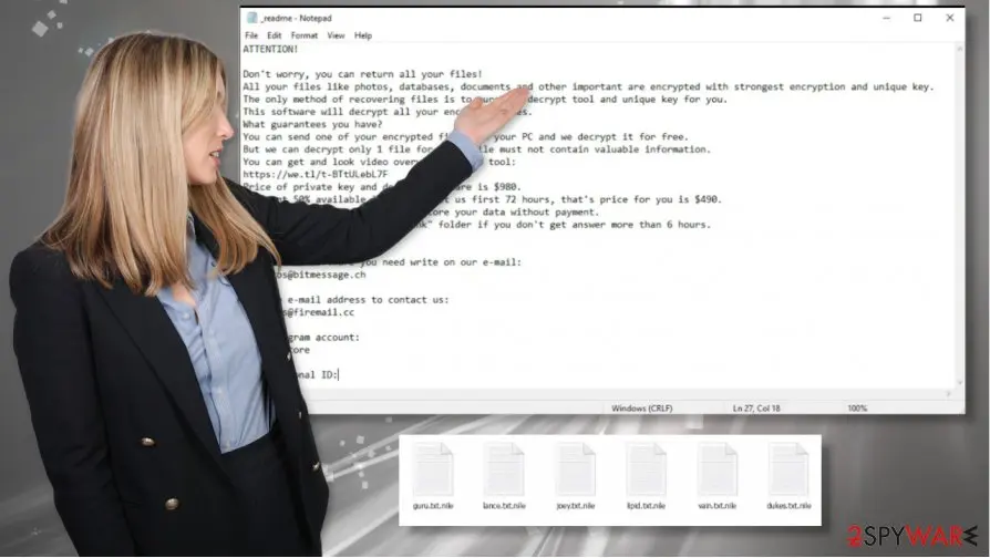 Nile virus / Nile ransomware / .nile file extension: nile file locking virus