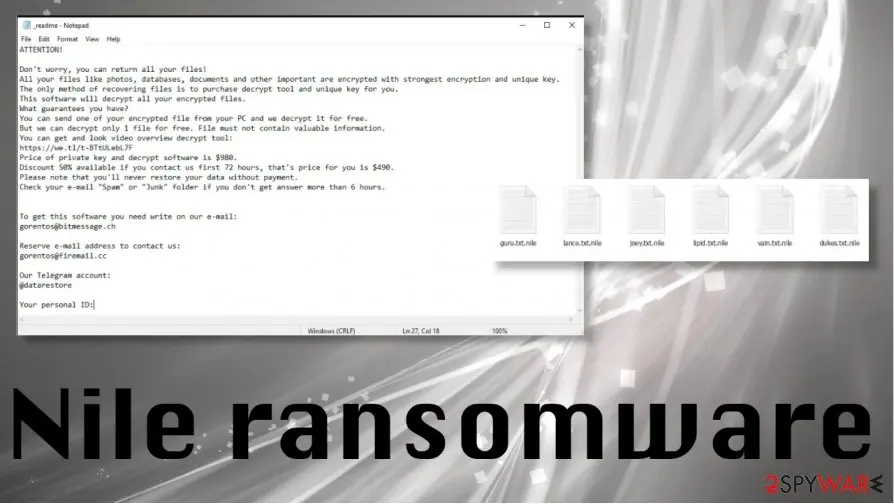 Nile virus / Nile ransomware / .nile file extension: nile ransomware virus