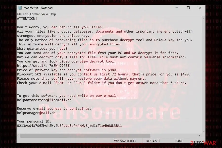 Screenshot of Nlah: ransomware