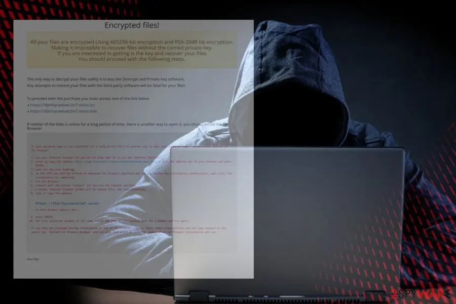 Screenshot of NMCRYPT ransomware: screenshot