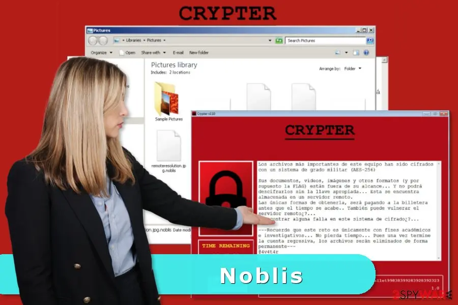 Screenshot of Noblis: ransomware virus