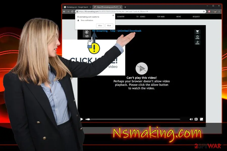 Nsmaking: com unwanted application push notification virus