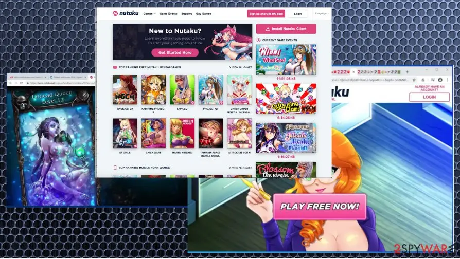 Screenshot of Nutaku malware: screenshot