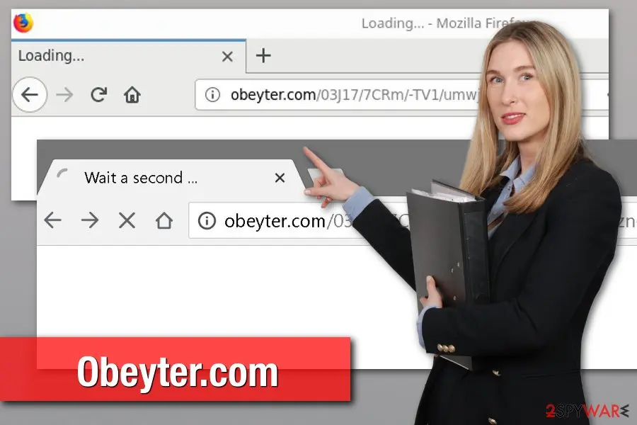 Screenshot of Obeyter.com: obeyter adware