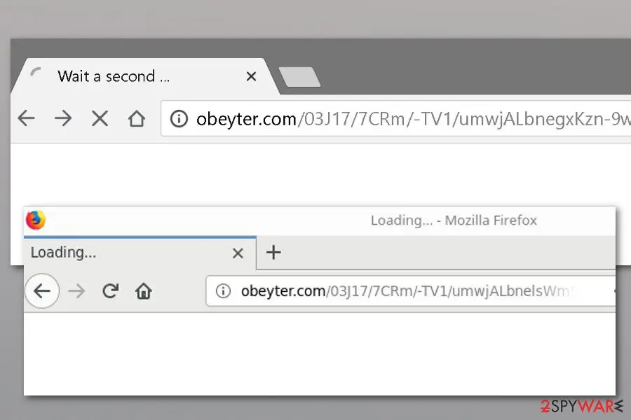 Screenshot of Obeyter.com: obeyter virus