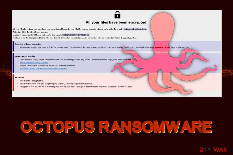 Octopus ransomware: file locking virus phobos variant