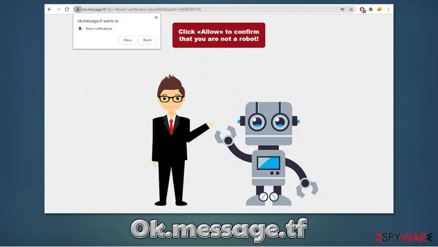 Ok.message.tf: ok message tf push notification virus