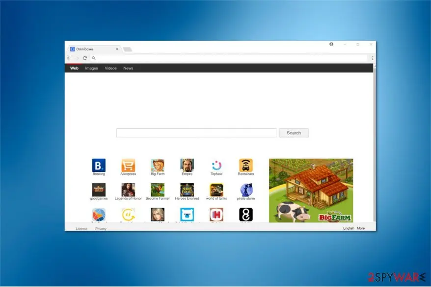 Omniboxes: com browser hijacker image