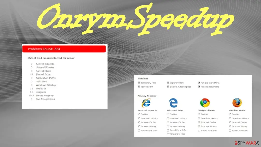 Screenshot of OnrymSpeedup: virus