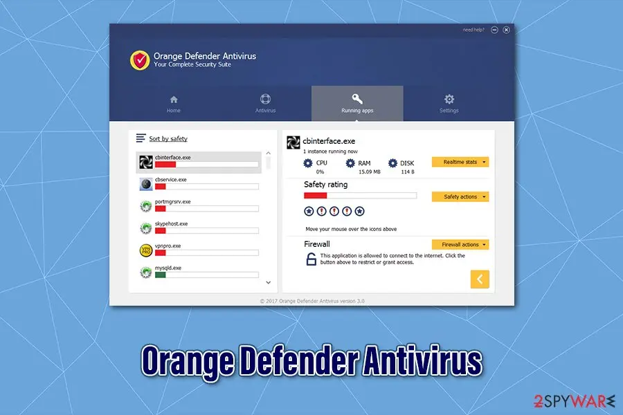 Orange Defender Antivirus: rogue anti malware pup
