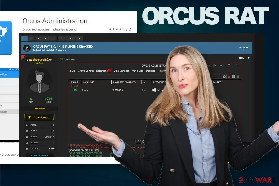 Screenshot of Orcus RAT: screenshot