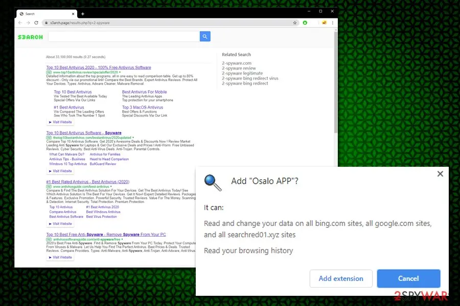 Osalo APP: search hijacker pup unwanted