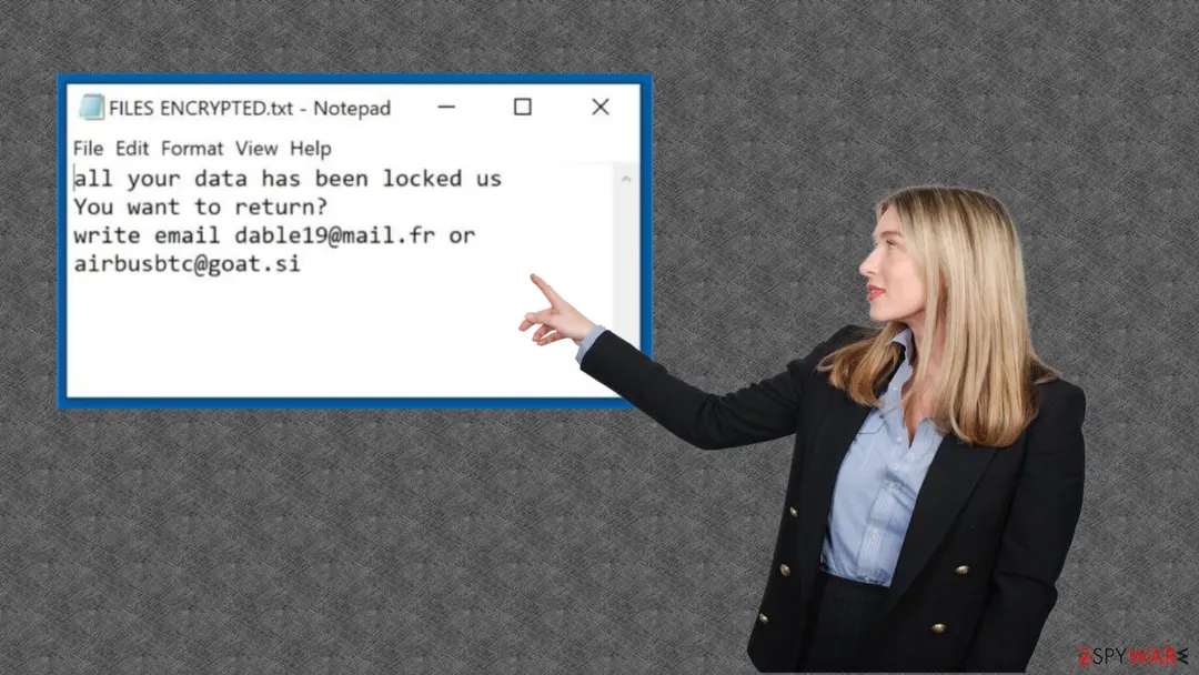 Ovo ransomware: text ransom note