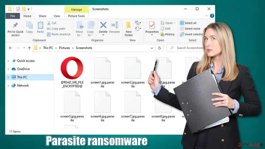 Parasite file virus: parasite ransomware virus encrypted files