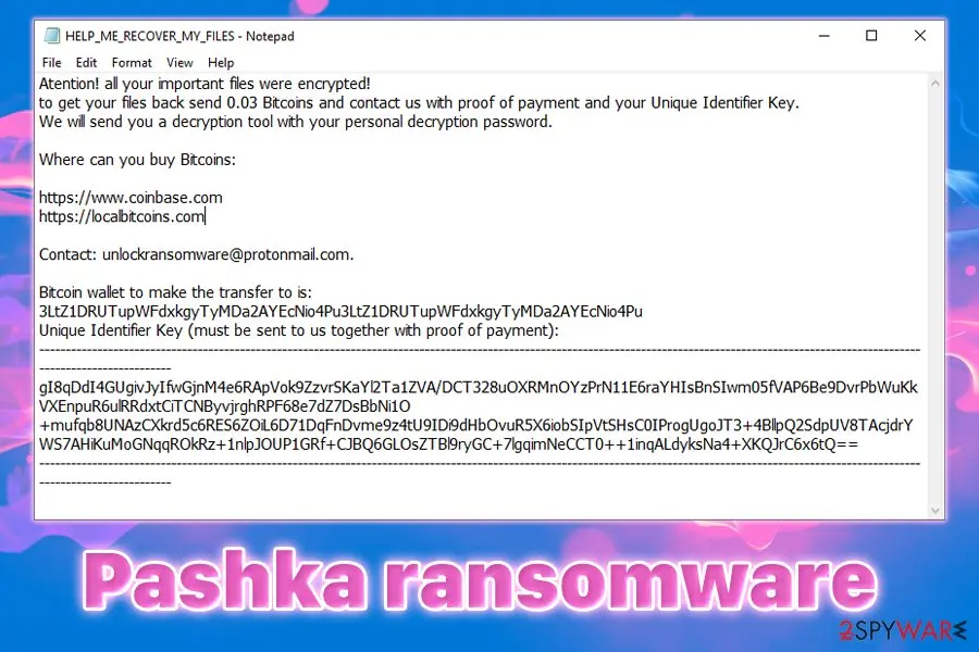 Pashka ransomware: file lock virus