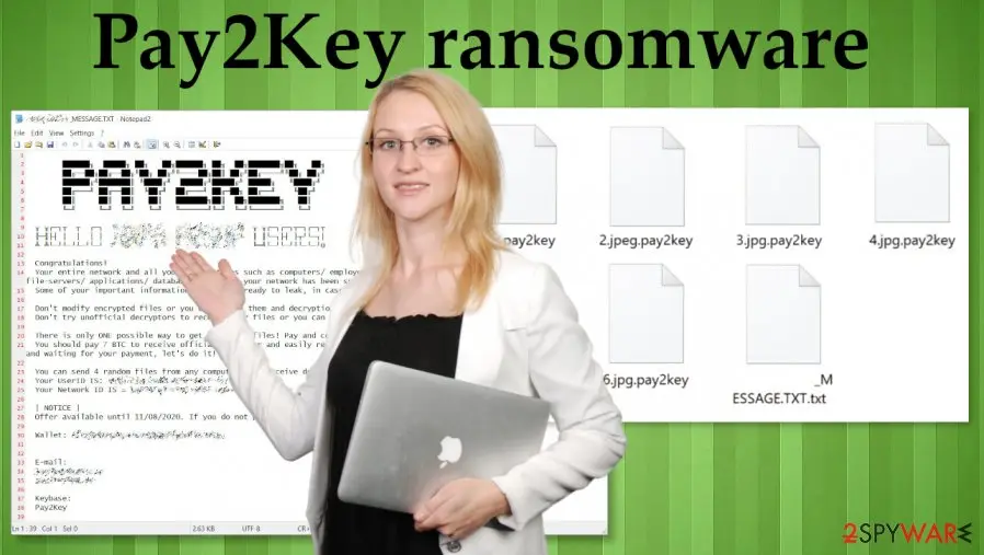 Screenshot of Pay2Key ransomware: virus