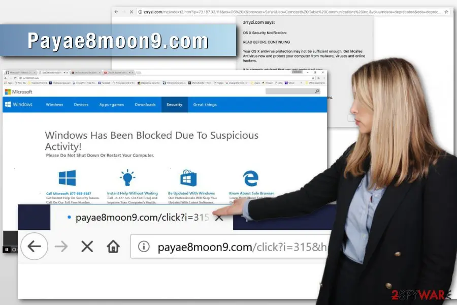 Screenshot of Payae8moon9.com: payae8moon9 adware
