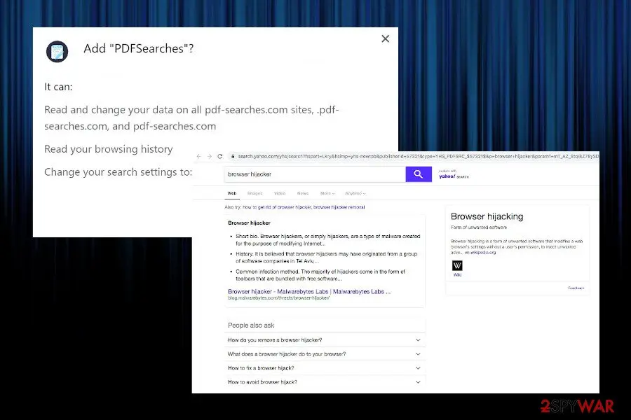 Screenshot of PDFSearches: sponsored search