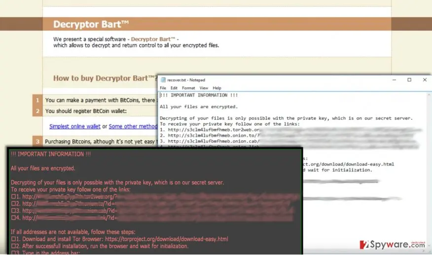 Perl ransomware virus: screenshot