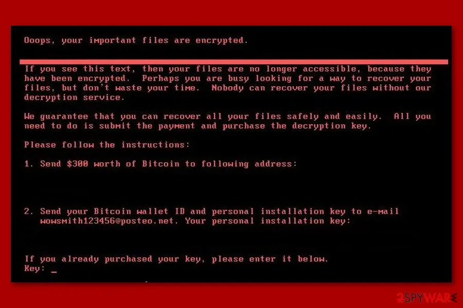 Petya virus: petya ransom note