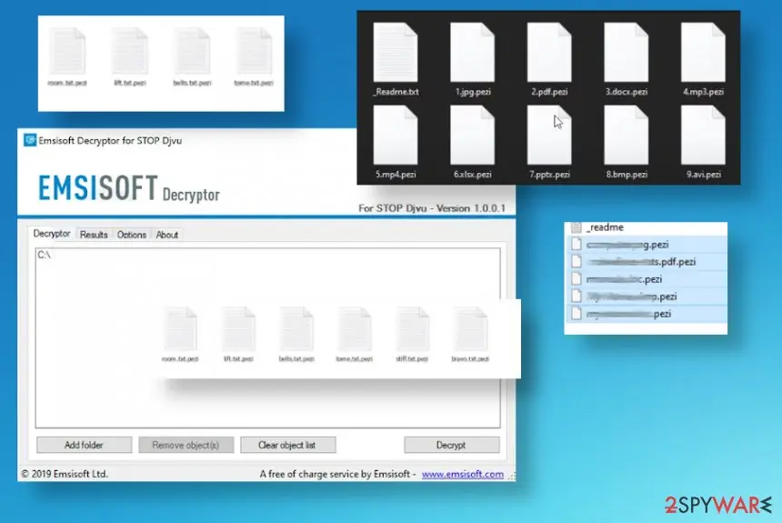 Screenshot of Pezi ransomware: screenshot