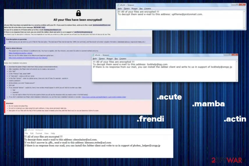Phobos: ransomware versions virus