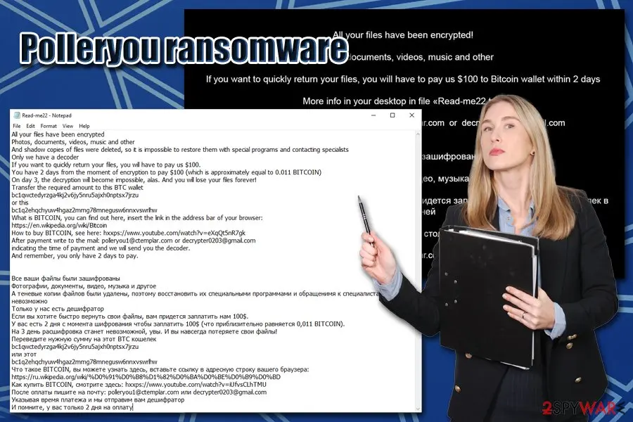 Polleryou ransomware: malware provides ransom note in russian and english