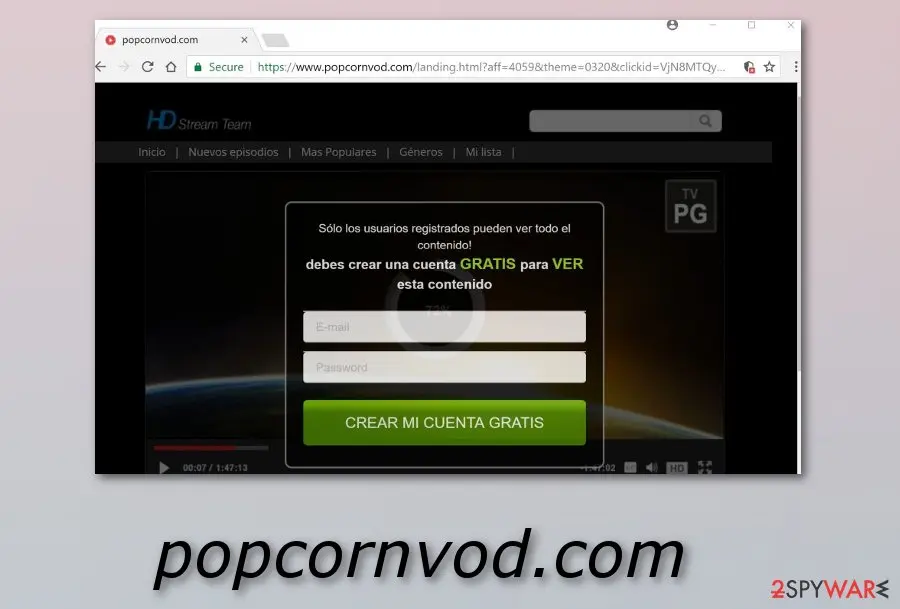 Popcornvod.com: popcorn cod com adware