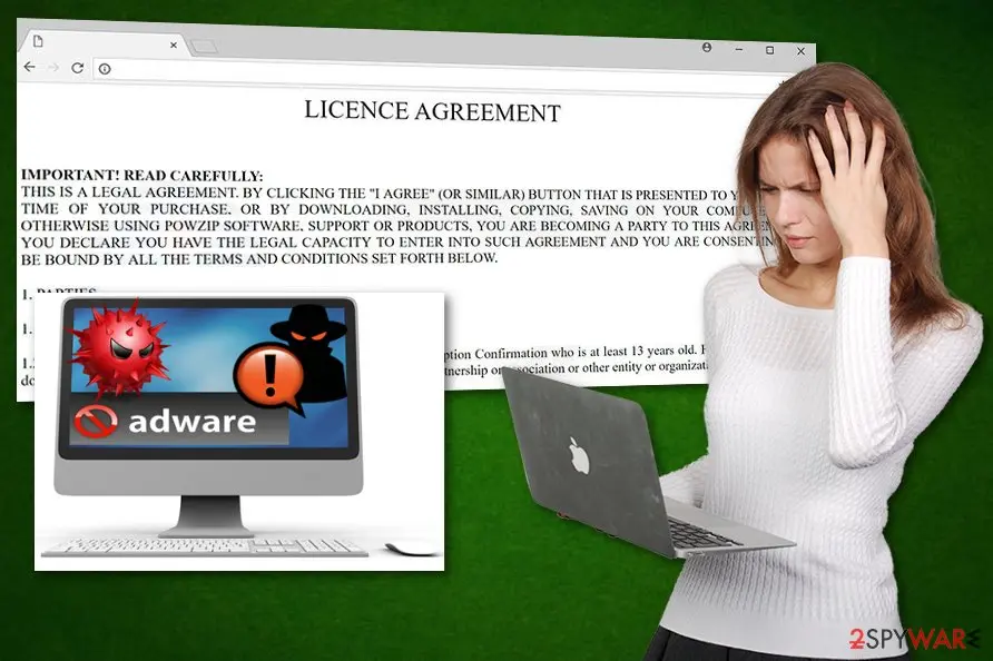 Screenshot of Powzip: adware