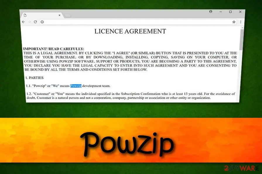 Screenshot of Powzip: virus