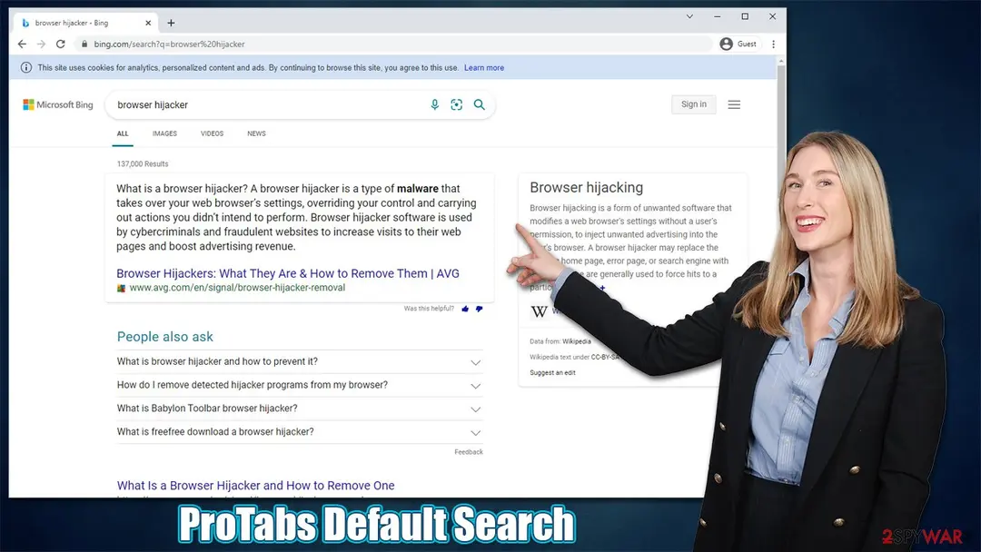 ProTabs Default Search: browser hijacker virus