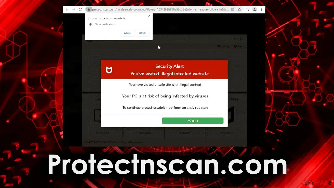 Screenshot of Protectnscan.com: protectnscan com