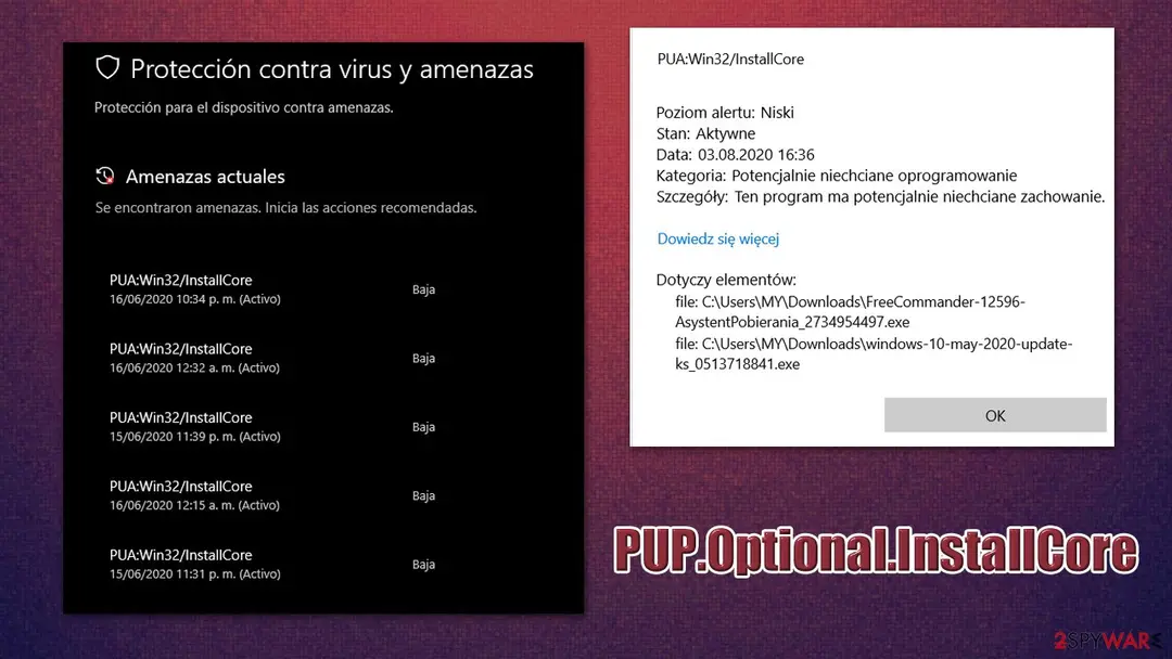 PUP.Optional.InstallCore: pup optional installcore adware