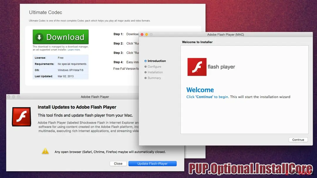 PUP.Optional.InstallCore: pup optional installcore spread via bundles fake installers