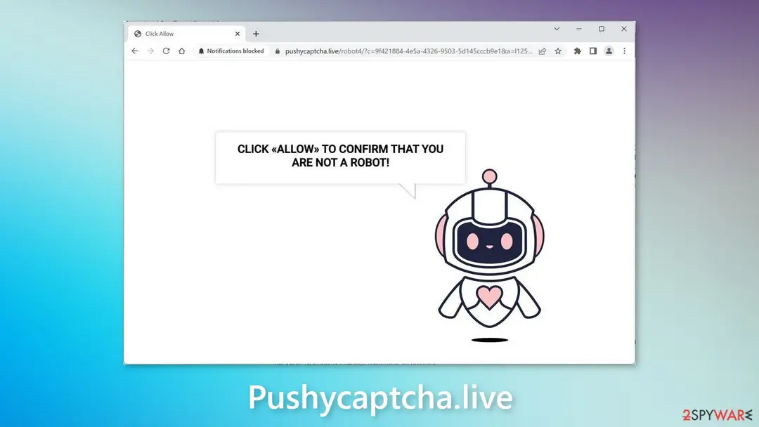 Screenshot of Pushycaptcha.live: pushycaptcha live