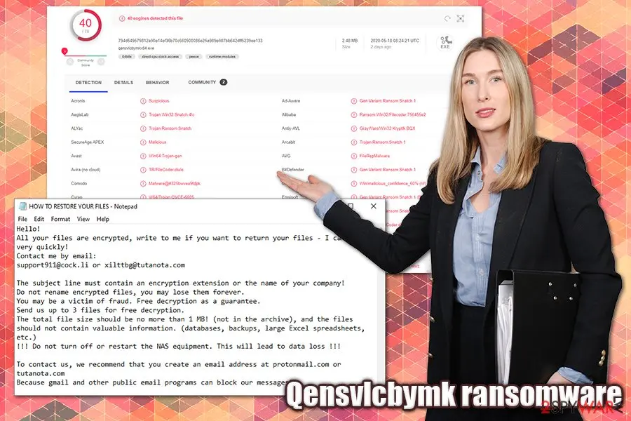 Qensvlcbymk ransomware: file locking virus malware