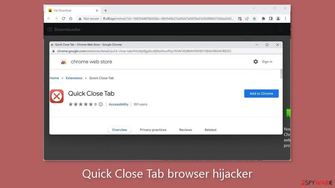 Quick Close Tab: browser hijacker