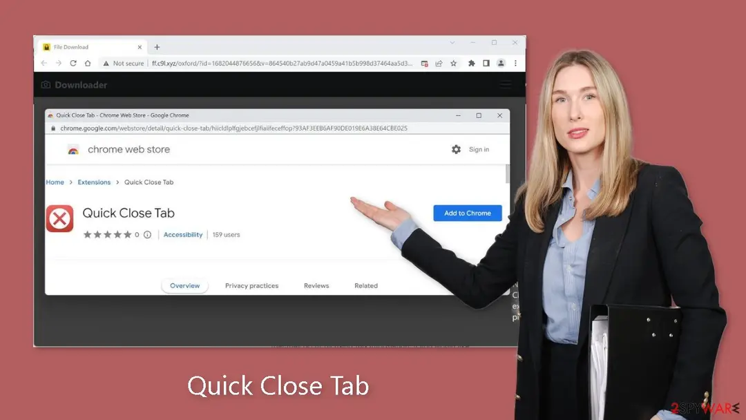 Quick Close Tab: screenshot