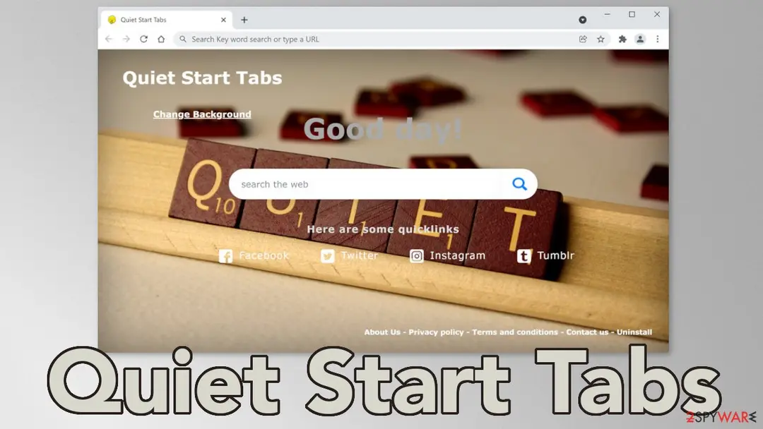 Quiet Start Tabs: screenshot
