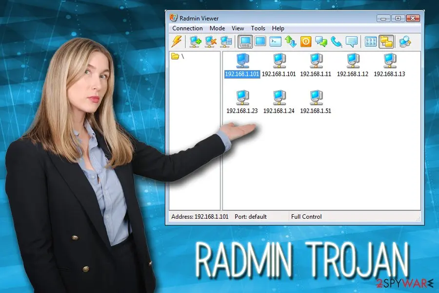 Screenshot of RadMin: trojan horse