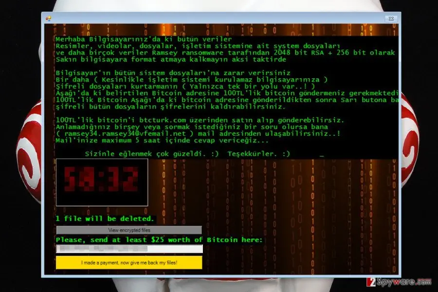 Ramsey ransomware virus: ramsey