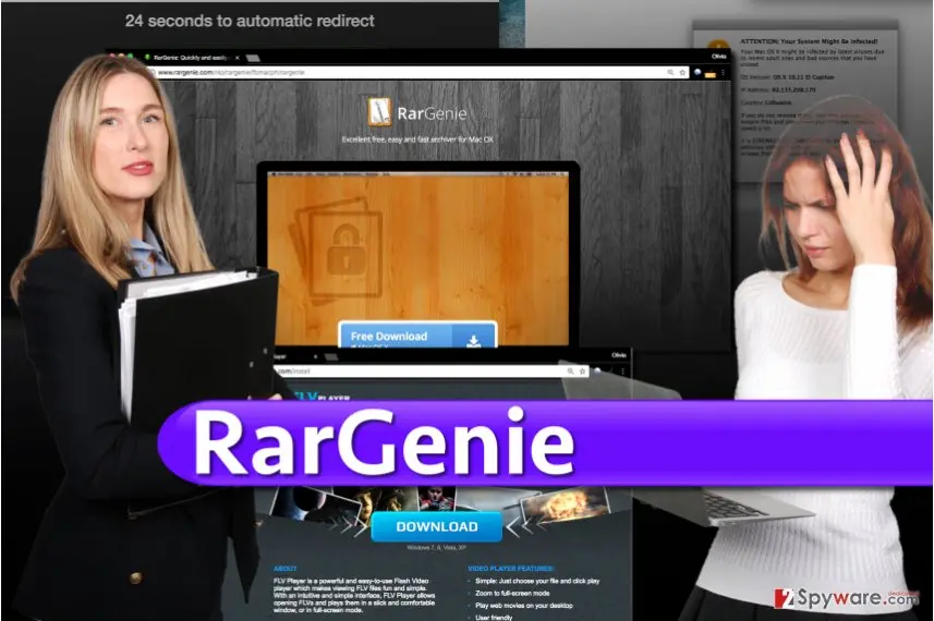 Screenshot of RarGenie virus: ads