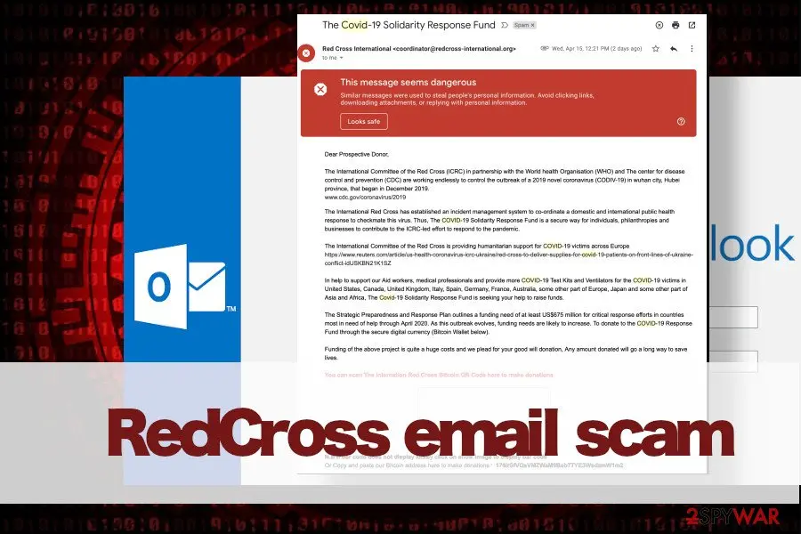 RedCross email scam: screenshot