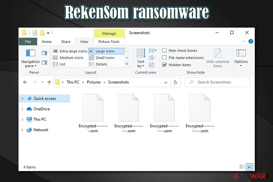 RekenSom ransomware: encrypted files