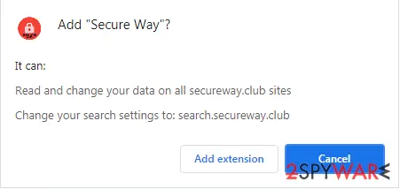 Screenshot of Secure Way: remove