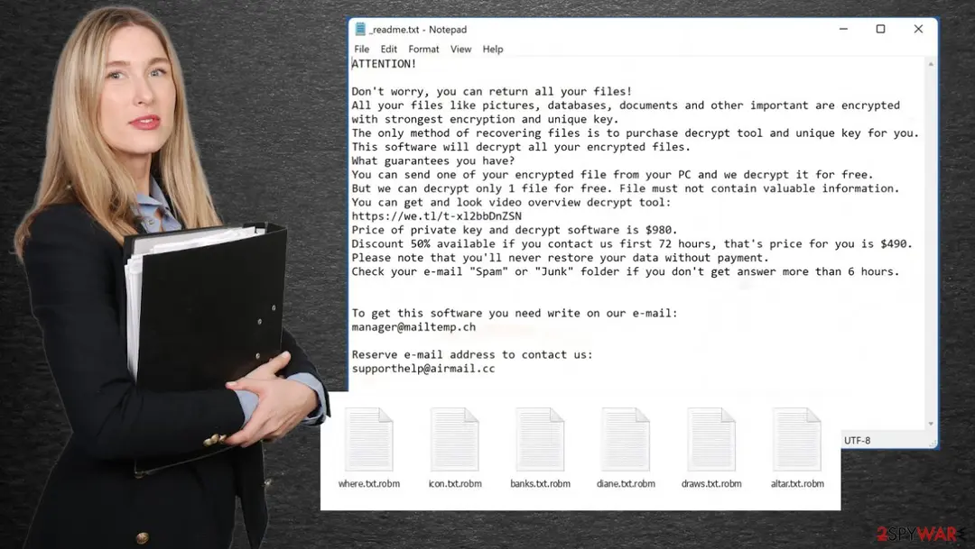 Screenshot of Robm virus: screenshot