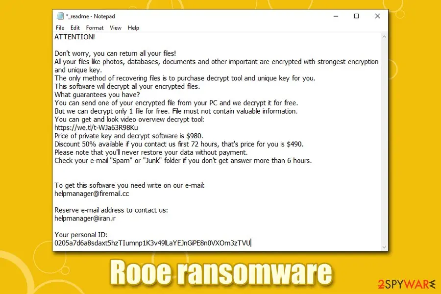 Rooe ransomware: stop djvu ransomware
